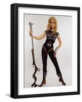 Actress Jane Fonda Wearing Space Age Costume for Title Role in Roger Vadim's Film "Barbarella"-Carlo Bavagnoli-Framed Premium Photographic Print