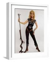 Actress Jane Fonda Wearing Space Age Costume for Title Role in Roger Vadim's Film "Barbarella"-Carlo Bavagnoli-Framed Premium Photographic Print