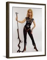 Actress Jane Fonda Wearing Space Age Costume for Title Role in Roger Vadim's Film "Barbarella"-Carlo Bavagnoli-Framed Premium Photographic Print