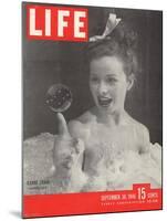 Actress Jeanne Crain Taking a Bubble Bath in a Scene from the Film "Maggie", September 30, 1946-Peter Stackpole-Mounted Photographic Print