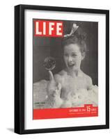 Actress Jeanne Crain Taking a Bubble Bath in a Scene from the Film "Maggie", September 30, 1946-Peter Stackpole-Framed Photographic Print