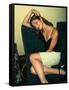 Actress Jill Hennessy-Marion Curtis-Framed Stretched Canvas