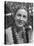 Actress Joan Fontaine Sporting Pigtails and Her Natural Freckles in Yard at Home-Bob Landry-Stretched Canvas