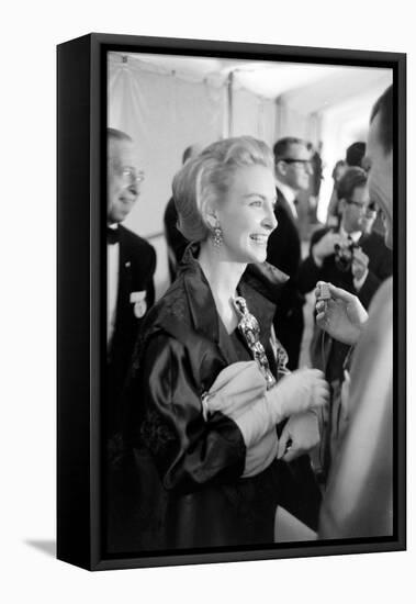 Actress Joanne Woodward Holds Her Best Actress Award for "Three Faces of Eve", 1958-Ralph Crane-Framed Stretched Canvas