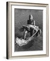 Actress Julia Adams is Carried by Monster, Gill Man, in the Movie, Creature from the Black Lagoon-Ed Clark-Framed Premium Photographic Print