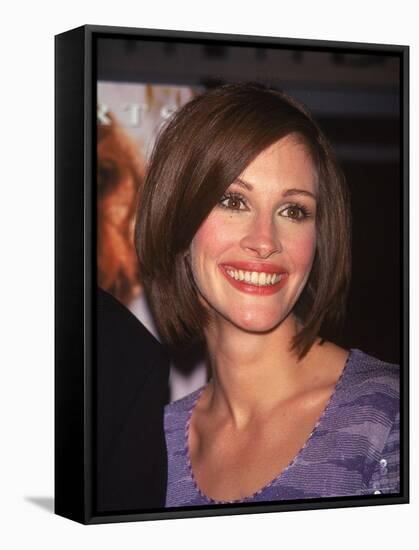 Actress Julia Roberts at Premiere of Her Film "My Best Friend's Wedding"-Dave Allocca-Framed Stretched Canvas
