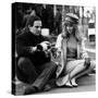 actress Julie Christie and film director Francois Truffaut on set of film Fahrenheit 451, 1966-null-Stretched Canvas