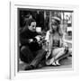 actress Julie Christie and film director Francois Truffaut on set of film Fahrenheit 451, 1966-null-Framed Photo