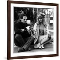 actress Julie Christie and film director Francois Truffaut on set of film Fahrenheit 451, 1966-null-Framed Photo