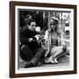 actress Julie Christie and film director Francois Truffaut on set of film Fahrenheit 451, 1966-null-Framed Photo