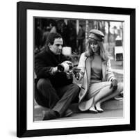 actress Julie Christie and film director Francois Truffaut on set of film Fahrenheit 451, 1966-null-Framed Photo