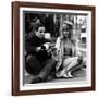 actress Julie Christie and film director Francois Truffaut on set of film Fahrenheit 451, 1966-null-Framed Photo