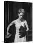 Actress Julie Harris, Punching a Baseball Glove in Scene from Play "Member of the Wedding"-Eliot Elisofon-Stretched Canvas