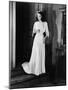Actress Katharine Hepburn in Pleated Evening Dress on the Set of "The Philadelphia Story"-Alfred Eisenstaedt-Mounted Premium Photographic Print