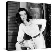 Actress Katharine Hepburn on the Set of Her Broadway Play "The Philadelphia Story"-Alfred Eisenstaedt-Stretched Canvas