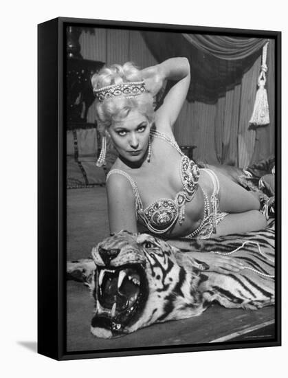 Actress Kim Novak in Title Role Performing Hoochie-Coochie Dance in the Movie "Jeanne Eagels"-J^ R^ Eyerman-Framed Stretched Canvas