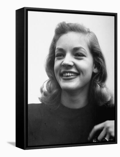 Actress Lauren Bacall at Gotham Hotel-Nina Leen-Framed Stretched Canvas