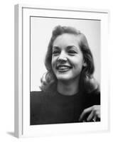 Actress Lauren Bacall at Gotham Hotel-Nina Leen-Framed Premium Photographic Print