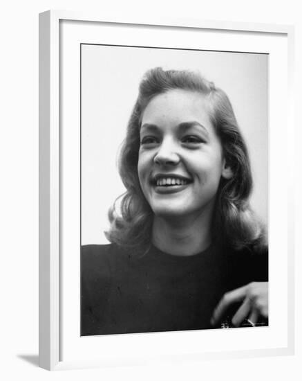 Actress Lauren Bacall at Gotham Hotel-Nina Leen-Framed Premium Photographic Print