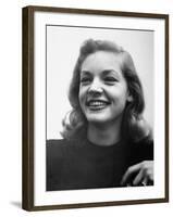 Actress Lauren Bacall at Gotham Hotel-Nina Leen-Framed Premium Photographic Print