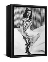 Actress Lauren Bacall born September 16th, 1924 in New York as Betty Joan Perske, here 1944 (b/w ph-null-Framed Stretched Canvas