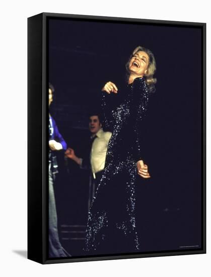 Actress Lauren Bacall Performing in Broadway Musical "Applause"-John Dominis-Framed Stretched Canvas