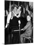 Actress Lauren Bacall Sits Atop the Piano While Vice President Harry Truman Plays-null-Mounted Photo