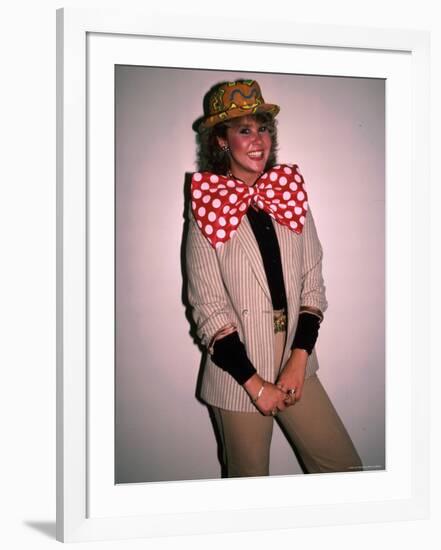 Actress Linda Blair, Wearing over Sized Bow Tie-Ann Clifford-Framed Premium Photographic Print