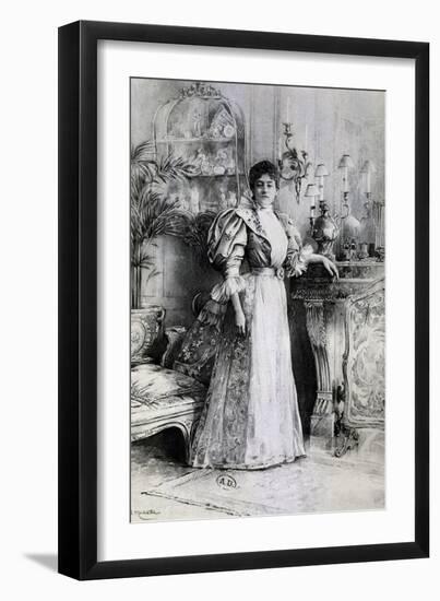 Actress Madame Baret, First Lady of Comedie Francaise, in Title Role of Adriana Lecouvreur-Eugene Scribe-Framed Giclee Print