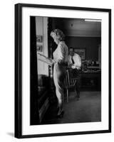 Actress Marilyn Monroe Looking over Script for Clifford Odets Movie "Clash by Night"-Bob Landry-Framed Premium Photographic Print