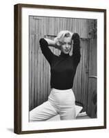 Actress Marilyn Monroe Playfully Elegant, at Home-Alfred Eisenstaedt-Framed Premium Photographic Print