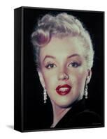 Actress Marilyn Monroe Wearing Dangling Rhinestone Earrings, with Her Hair Up-Ed Clark-Framed Stretched Canvas