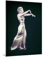 Actress Marilyn Monroe Wearing Gold Gown Designed by Bill Travilla for "Gentlemen Prefer Blondes"-Ed Clark-Mounted Premium Photographic Print