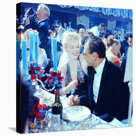 Actress Marilyn Monroe with Her Husband, Playwright Arthur Miller April in Paris Ball-Peter Stackpole-Stretched Canvas