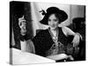 Actress Marlene Dietrich in Evening Dress and Hat, Sitting at Table Alone During Pierre Ball-Alfred Eisenstaedt-Stretched Canvas