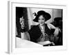 Actress Marlene Dietrich in Evening Dress and Hat, Sitting at Table Alone During Pierre Ball-Alfred Eisenstaedt-Framed Premium Photographic Print