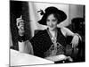 Actress Marlene Dietrich in Evening Dress and Hat, Sitting at Table Alone During Pierre Ball-Alfred Eisenstaedt-Mounted Premium Photographic Print