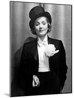 Actress Marlene Dietrich Wearing Tuxedo, Top Hat, and Holding Cigarette at Ball for Foreign Press-Alfred Eisenstaedt-Mounted Premium Photographic Print