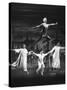 Actress Mary Martin Gives kids a Flying Lesson in the Broadway Production of Musical "Peter Pan"-Allan Grant-Stretched Canvas