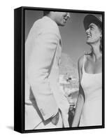 Actress Melina Mercouri and Tony Perkins in Greece to Make Movie "S.S. Phaedra"-James Burke-Framed Stretched Canvas