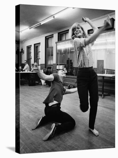 Actress Melina Mercouri Practicing a Dance Number for the Play "Illya Darling"-Henry Groskinsky-Stretched Canvas