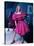 Actress Morgan Fairchild Wearing Pink Dress, Reflected by Mirror-David Mcgough-Stretched Canvas