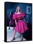 Actress Morgan Fairchild Wearing Pink Dress, Reflected by Mirror-David Mcgough-Framed Stretched Canvas