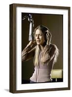 Actress Peggy Lipton in a Recording Studio-Vernon Merritt III-Framed Photographic Print