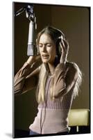 Actress Peggy Lipton in a Recording Studio-Vernon Merritt III-Mounted Photographic Print