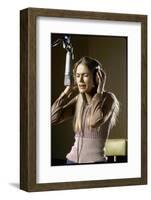 Actress Peggy Lipton in a Recording Studio-Vernon Merritt III-Framed Photographic Print