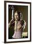 Actress Peggy Lipton in a Recording Studio-Vernon Merritt III-Framed Photographic Print