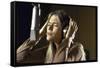 Actress Peggy Lipton in a Recording Studio-Vernon Merritt III-Framed Stretched Canvas