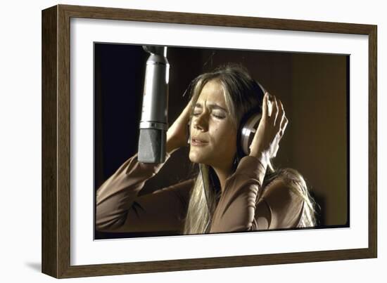 Actress Peggy Lipton in a Recording Studio-Vernon Merritt III-Framed Photographic Print