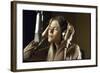 Actress Peggy Lipton in a Recording Studio-Vernon Merritt III-Framed Photographic Print